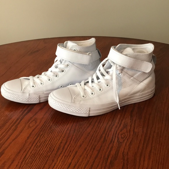 Converse Shoes - White leather converse all stars